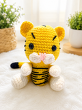 Handmade Crochet Tiger Plush – Yellow & Black Tiger Stuffed Animal